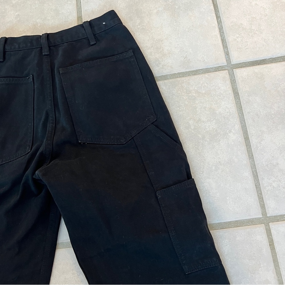 J. Galt Black Carpenter High Waisted Straight Leg Utility Jeans Size Small - Picture 9 of 9